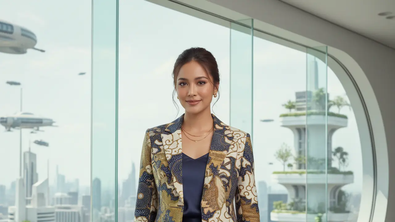 Model Atasan Batik Blazer Kekinian