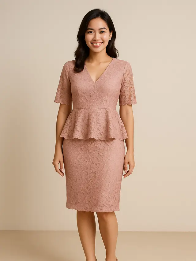 Model Baju Bridesmaid Brokat Non Hijab/Ilustrasi oleh AI