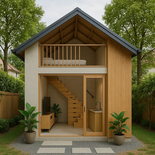 7 Model Rumah Kecil Mungil 4×6 Estetik dengan Mezzanine, Solusi Hunian Hemat Lahan yang Modern