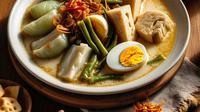 Resep lontong sayur Betawi untuk menu Lebaran (Ilustrasi dibuat AI)