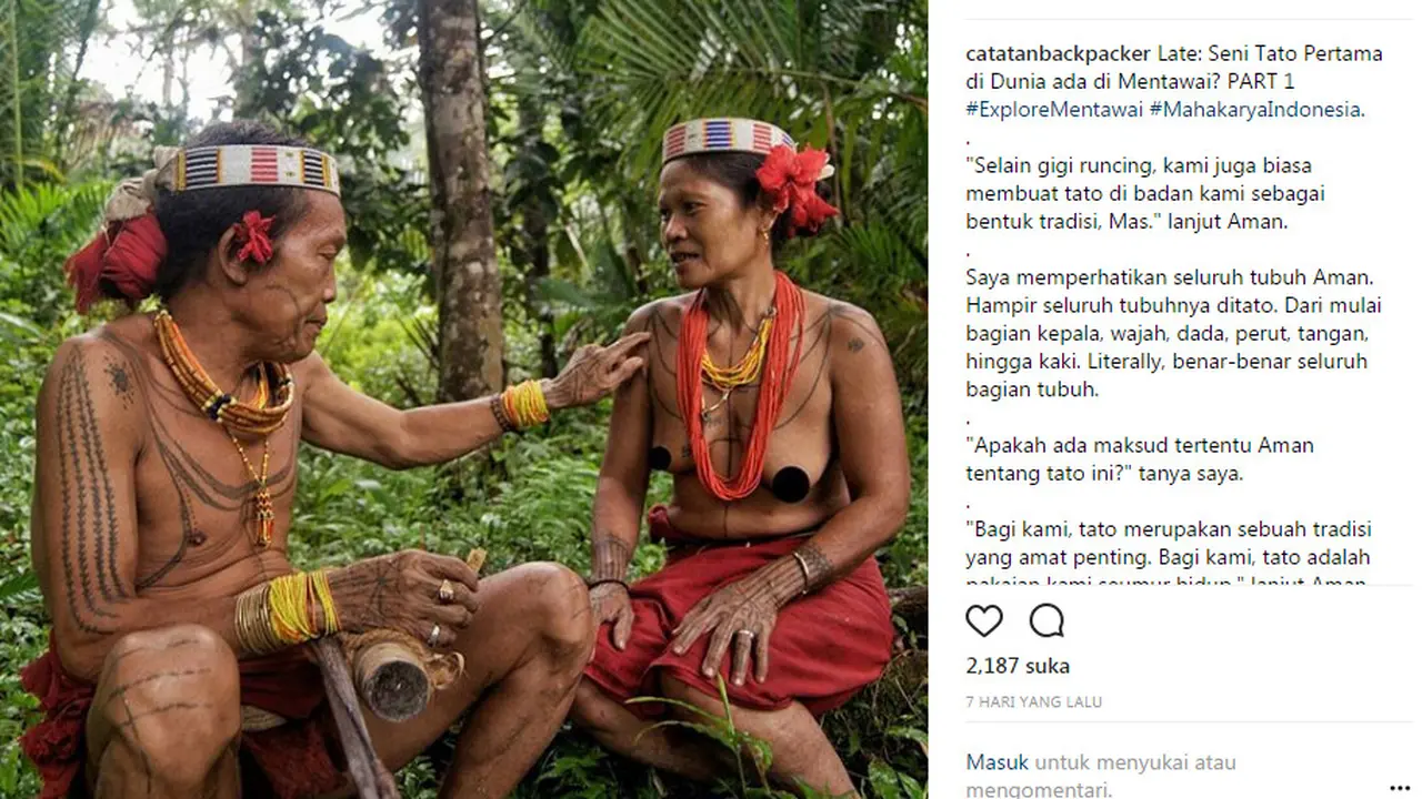 Filosofis Mendalam Tato Mentawai