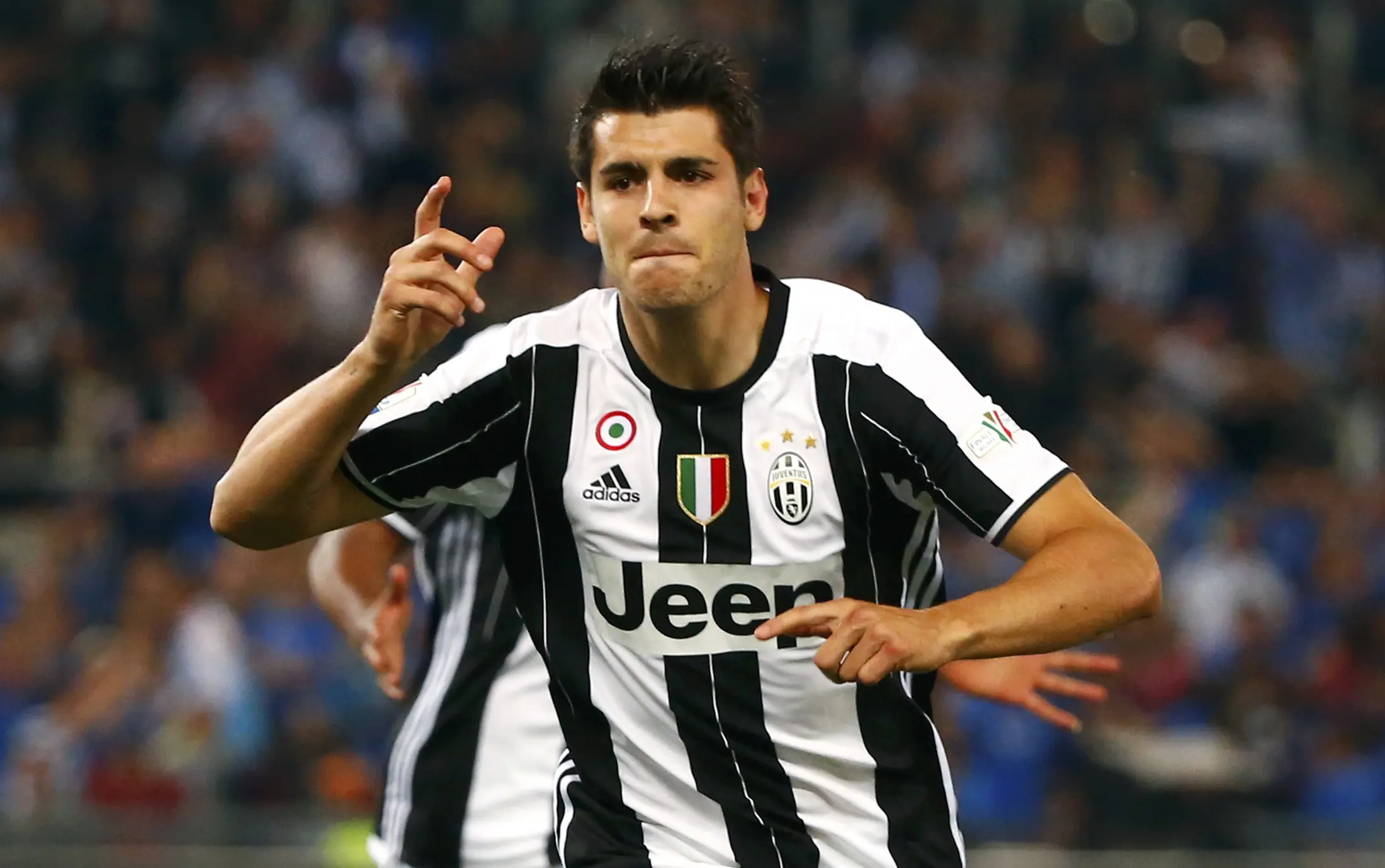 Alvaro Morata saat masih memperkuat Juventus. (Reuters/Tony Gentile)