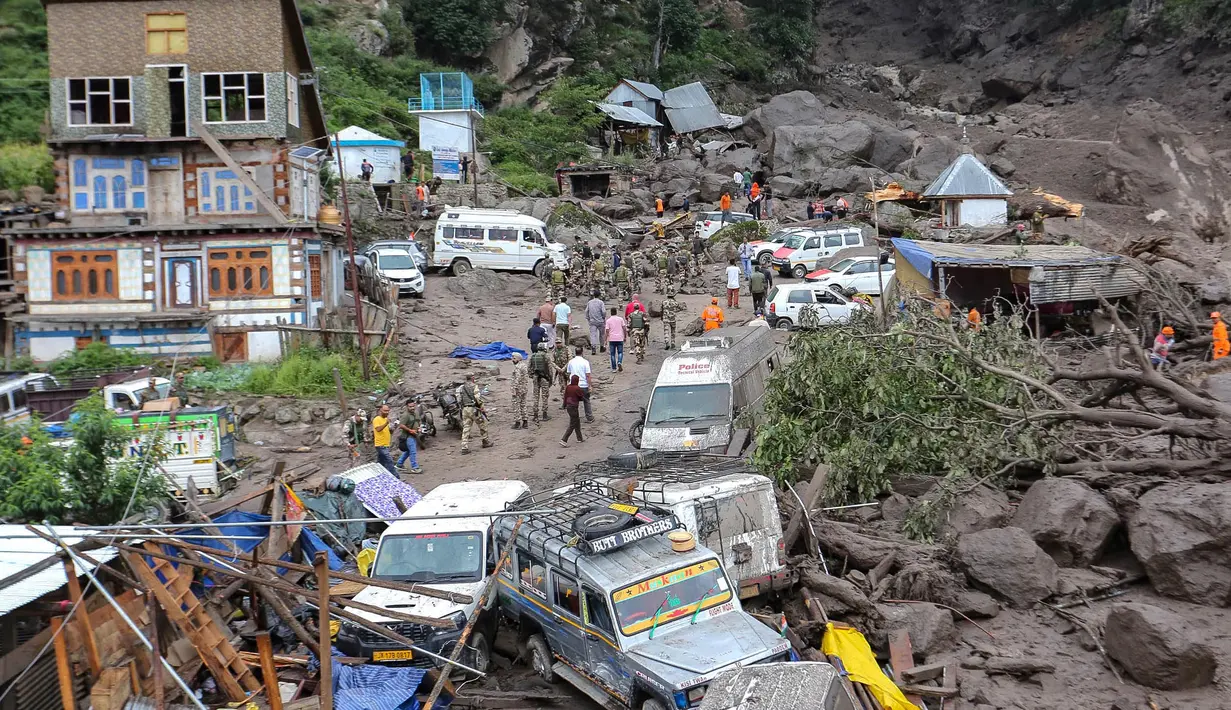 Untuk diketahui, banjir bandang di Kishtwar menjadi bencana besar kedua di India dalam bulan ini. Sebelumnya, pada 5 Agustus 2025, banjir menerjang kota pegunungan Dharali di negara bagian Uttarakhand. (Mir Imran/AFP)
