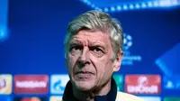 Manajer Arsenal Arsene Wenger dalam sesi konferensi pers di Sofia, 31 Oktober 2016. (AFP/Dimitar Dilkoff)