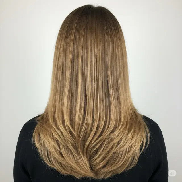 6 Model Rambut Layer Panjang Lurus Tampak Belakang yang Sedang Tren