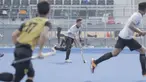 Atlet timnas hoki, Abdullah Jihad, saat latihan di Lapangan Hoki, GBK, Jakarta, Jumat (7/4/2018). Latihan tersebut untuk persiapan jelang Asiang Games 2018. (Bola.com/M Iqbal Ichsan)