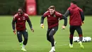 Sebelumnya, tim berjuluk Meriam London sukses meraih dua kemenangan beruntun ketika melawan Athletic Club Bilbao (0-2) dan Olympiacos (2-0). (HENRY NICHOLLS/AFP)
