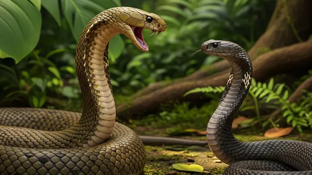 Ular Kobra vs King Kobra