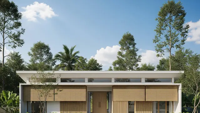 model rumah minimalis di desa dengan atap datar ala rumah modern
