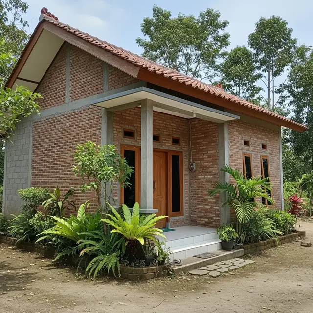 Desain Rumah 1 Lantai Tanpa Sekat di Desa