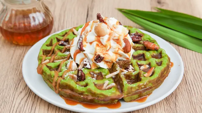 resep waffle hijau