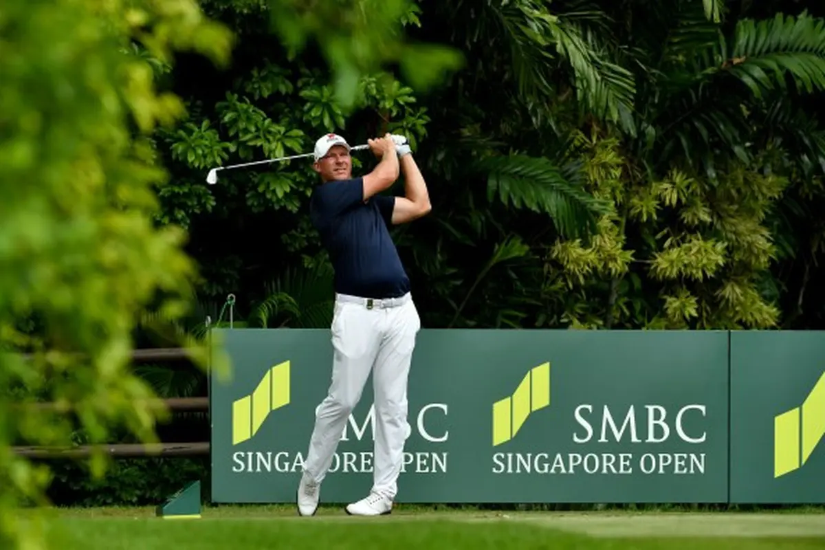 Pegolf Afrika Selatan di SMBC Open 2018, Shaun Norris (Foto: Ahmad Fawwas Usman/Liputan6.com)