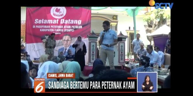 2 Janji Sandiaga pada Peternak Ayam di Ciamis