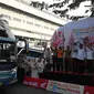 Menhub Budi Karya Sumadi lepas keberangkatan Mudik Bareng Honda 2018 (Liputan6.com/Yurike)