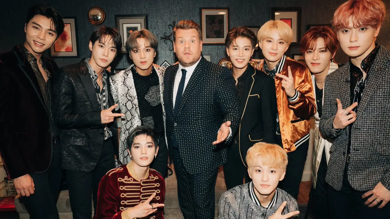 NCT 127 dan James Corden (Twitter/ @latelateshow)