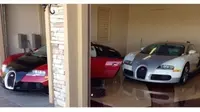 Di garasi rumahnya terparkir Veyron berwarna merah dan putih.