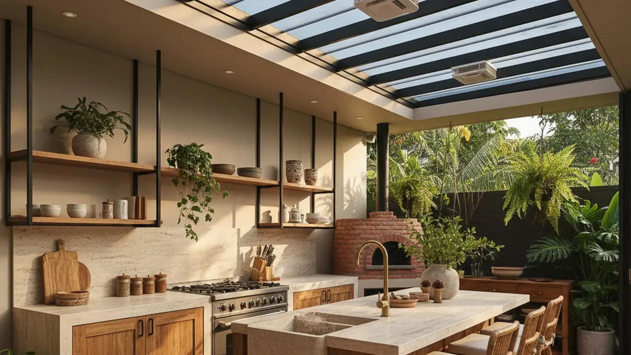 Dapur Outdoor Sederhana tapi Berkelas