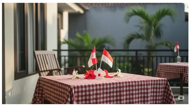 10 Potret Dekorasi Teras Rumah untuk Meriahkan HUT RI, Bernuansa Merah Putih