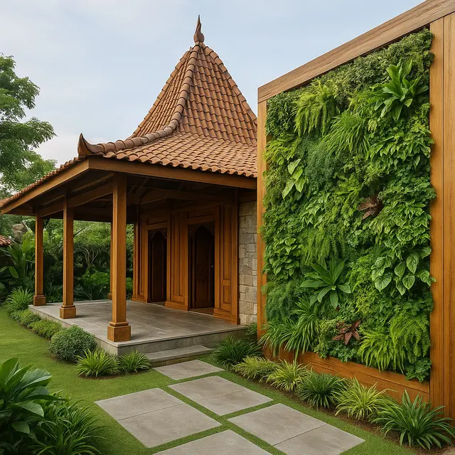 Rumah Joglo Terpadu dengan Taman Vertikal