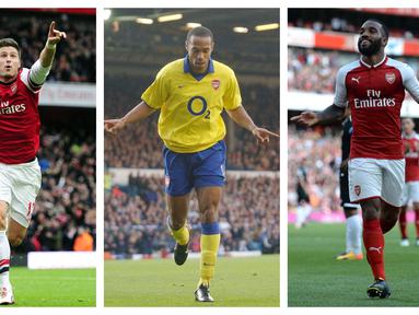 Sebagai salah satu anggota Big Six di Liga Inggris, Arsenal kerap memiliki para pemain tajam dengan raihan gol di atas rata-rata. Bahkan beberapa pemainnya mampu beradaptasi dengan baik di musim pertamanya berseragam The Gunners hingga mampu mempersembahkan banyak gol bagi tim asal London tersebut. Seperti 5 pemain berikut ini. (Kolase AFP)