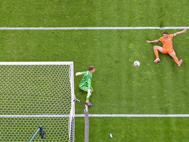 Marcel Sabitzer sukses menjadi pembeda saat Austria menumbangkan Belanda pada pertandingan terakhir grup D Euro 2024. (AFP/Christophe Simon)