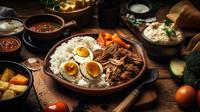 Ilustrasi gudeg, makanan khas jogja. (Image By vecstock)