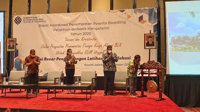 Rakor Penempatan Peserta Boarding PBK Tahun 2020 BBPLK Bekasi, di Jakarta, Jumat (4/12/2020). (Foto: Kemnaker)