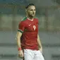 Striker Indonesia, Ilija Spasojevic, saat pertandingan melawan Suriah U-23 di Stadion Wibawa Mukti, Cikarang, Sabtu (18/11/2017). Indonesia kalah 0-1 dari Suriah U-23. (Bola.com/ M Iqbal Ichsan)