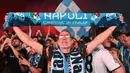 Napoli memastikan meraih Scudetto musim 2024/2025 setelah menang 2-0 atas Cagliari, pada 23 Mei 2025 waktu setempat atau Sabtu (24/5/2025) dini hari WIB. (Alberto PIZZOLI/AFP)