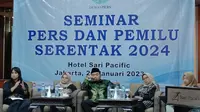 Dewan Pers menggelar Seminar Pers dan Pemilu Serentak 2024 Seminar Pers dan Pemilu Serentak 2024, di Jakarta, Kamis (26/1/2023). (Merdeka.com/Alma Fikhasari)