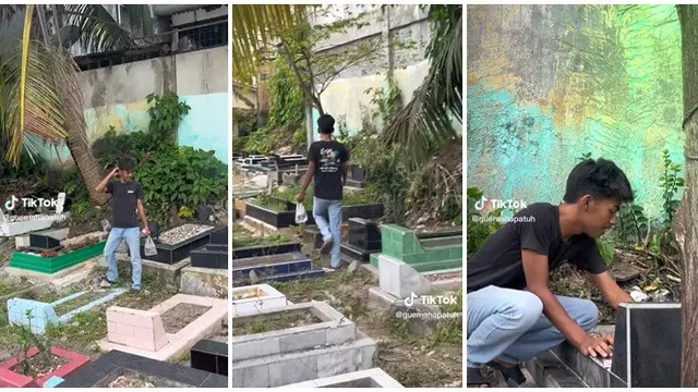Niat Ziarah, Momen Pemuda Lupa Makam Ayahnya Sesampainya di Pemakaman Ini Kocak