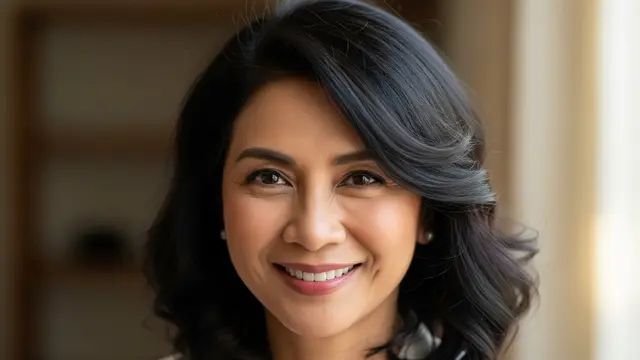 Rambut Bergelombang dengan Poni