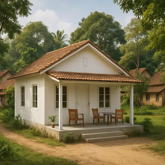 Model Rumah Sederhana tapi Indah di Kampung (Image by ChatGPT)
