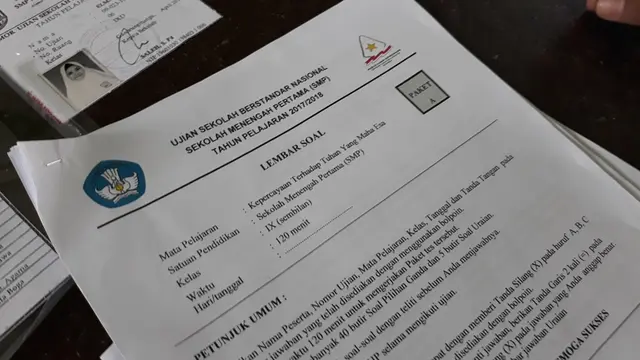 Soal USBN Mapel Penghayat Kepercayaan. (Foto: Liputan6.com/Muhamad Ridlo)