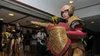 Salah satu pecinta cosplay beraksi di Balaikota DKI Jakarta, (10/10). (Liputan6.com/Herman Zakharia)