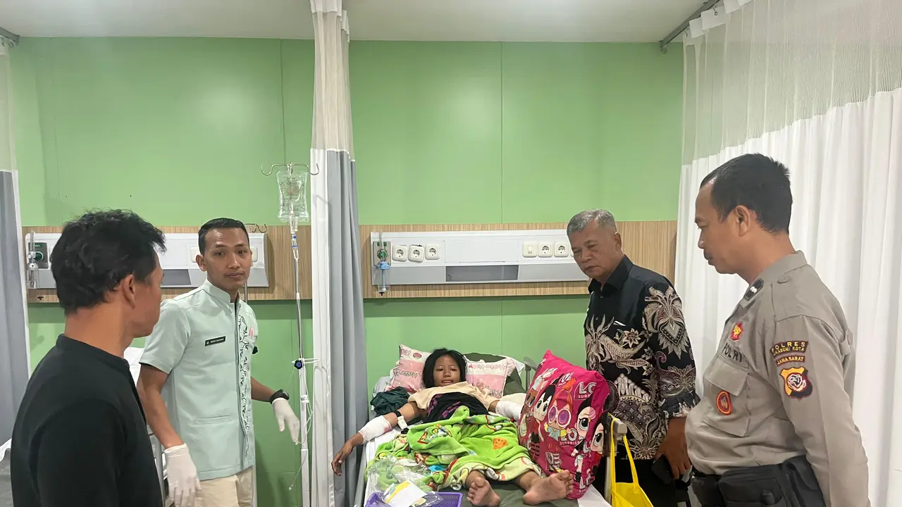 Korban penjambretan di Sukabumi. (Liputan6.com/Fira Syahrin)