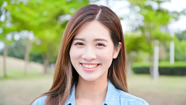 bahagia tersenyum segar pagi