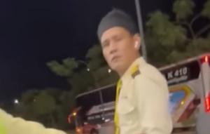 Potongan gambar video sopir bus ugal-ugalan tidak terima ditegur. (Liputan6.com/ Dok Ist)