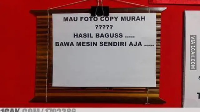 7 Potret Tulisan Nyeleneh di Tukang Fotocopy Ini Bikin Senyum Tipis