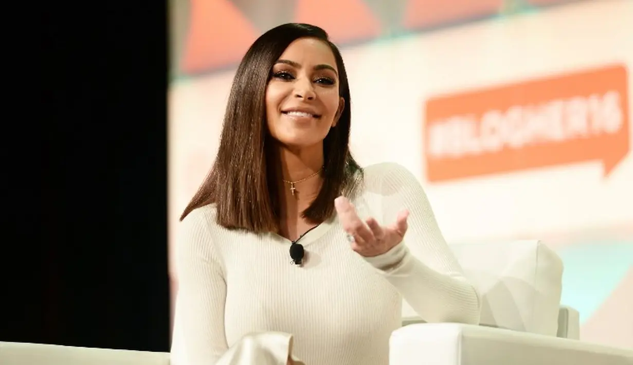 Kim Kardashian sendiri merasa sangat diberkati dan tak percaya kini memiliki tiga orang anak. (Matt Winkelmeyer/Getty Images North America/AFP)