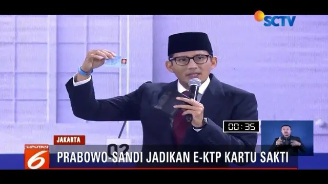 Debat Cawapres: Ma'ruf Amin Unggulkan 3 Kartu Sakti, Sandiaga Uno Pamer E-KTP