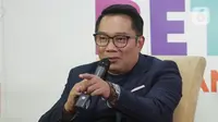 Ridwan Kamil saat menghadiri acara Climate Talk, Bisnis Karbon, Solusi Atau Perangkap Bagi Indonesia di gedung KLY Jakarta, Rabu 26 Februari 2025. (Liputan6.com/Helmi Fithriansyah)