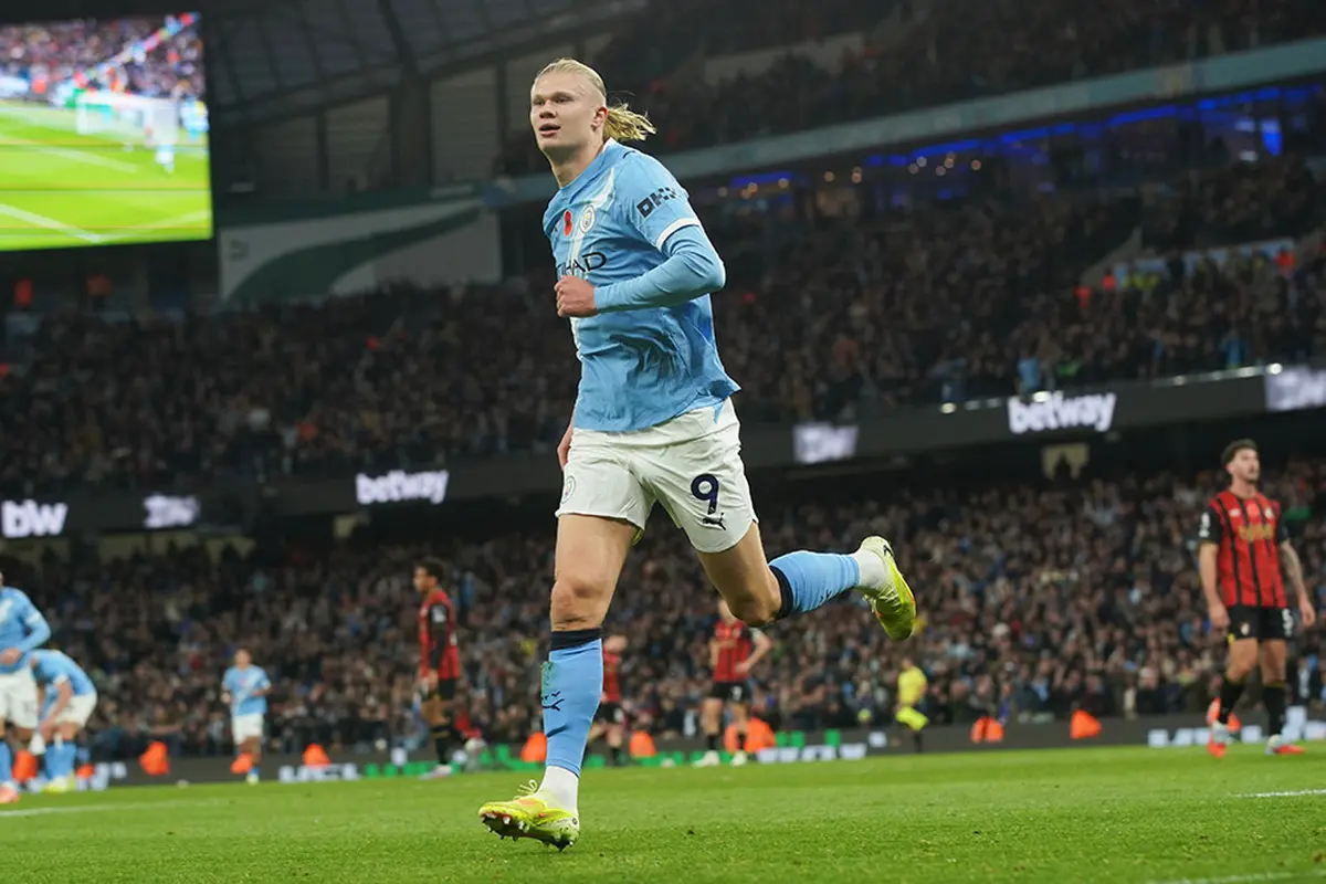 manchester city vs bournemouth erling haaland