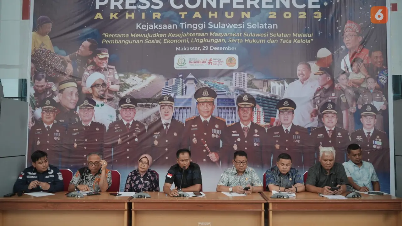 Kejati Sulsel menggelar rilis kinerja jajarannya selama Tahun 2023 (Liputan6.com/Eka Hakim)