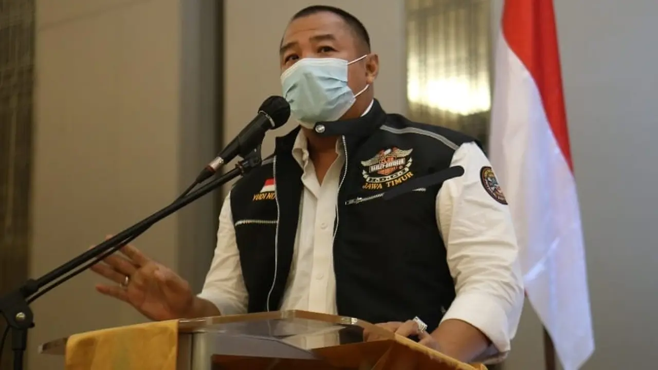 Ketua Umum Harley Davidson Club Indonesia (HDCI)Jawa Timur (Jatim) Tonny Wahyudi alias Yudi Gendut. (Dian Kurniawan/Liputan6.com)