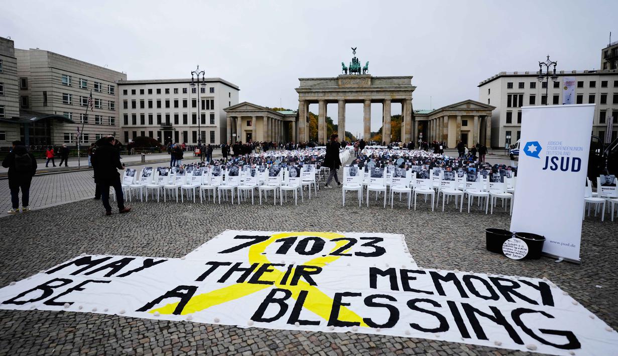 Serangan 7 Oktober 2023, menurut angka resmi Israel, telah menewaskan sekitar 1.200 orang dan 251 lainnya disandera. (AP Photo/Markus Schreiber)