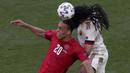 Apes buat Denmark, skor 2-1 untuk kemenangan Belgia bertahan hingga wasit meniup peluit panjang tanda pertandingan berakhir. (Foto: AP/Pool/Hannah McKay)