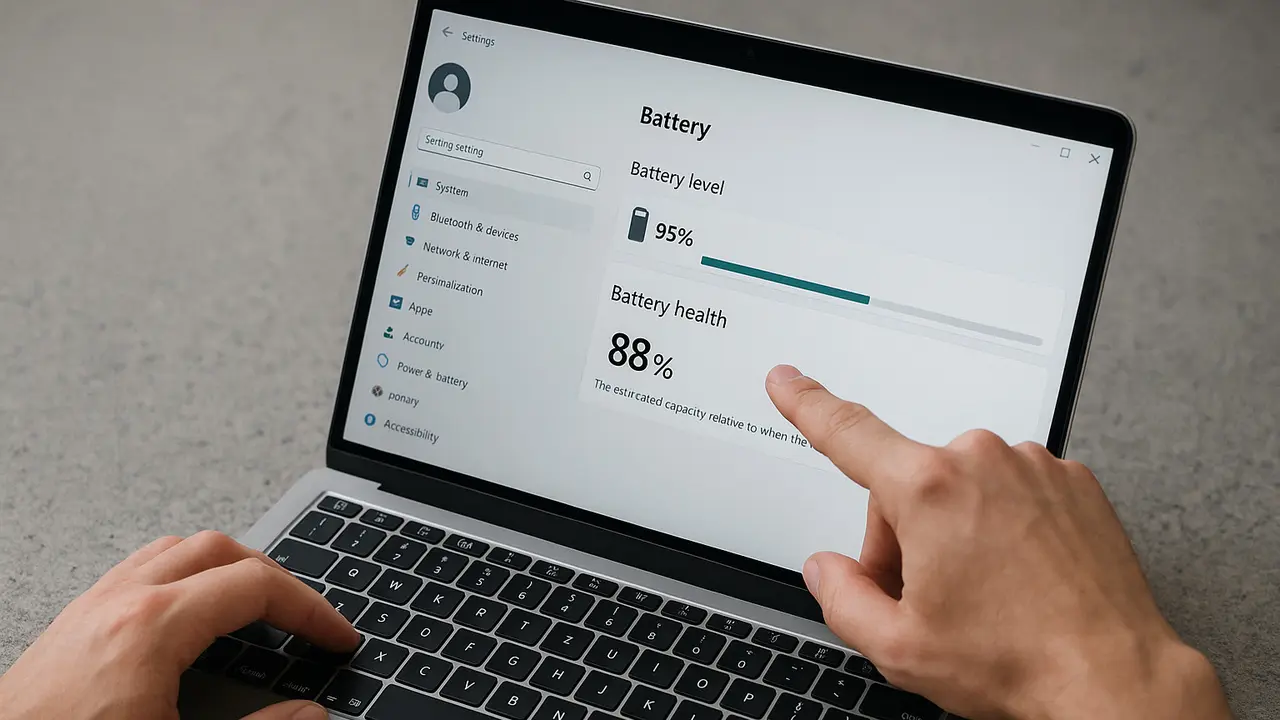 Ilustrasi baterai health laptop (Foto: ChatGPT)