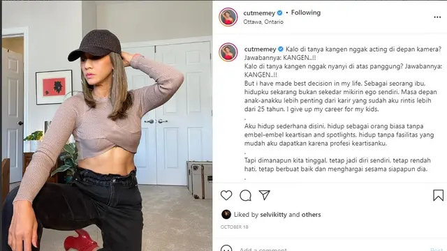 Cut Memey (Foto: Instagram/@cutmemey)