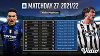 Link Live Streaming Liga Italia 2021/2022 Matchday 27, 26 Februari - 1 Maret 2022. (Sumber : dok. vidio.com)